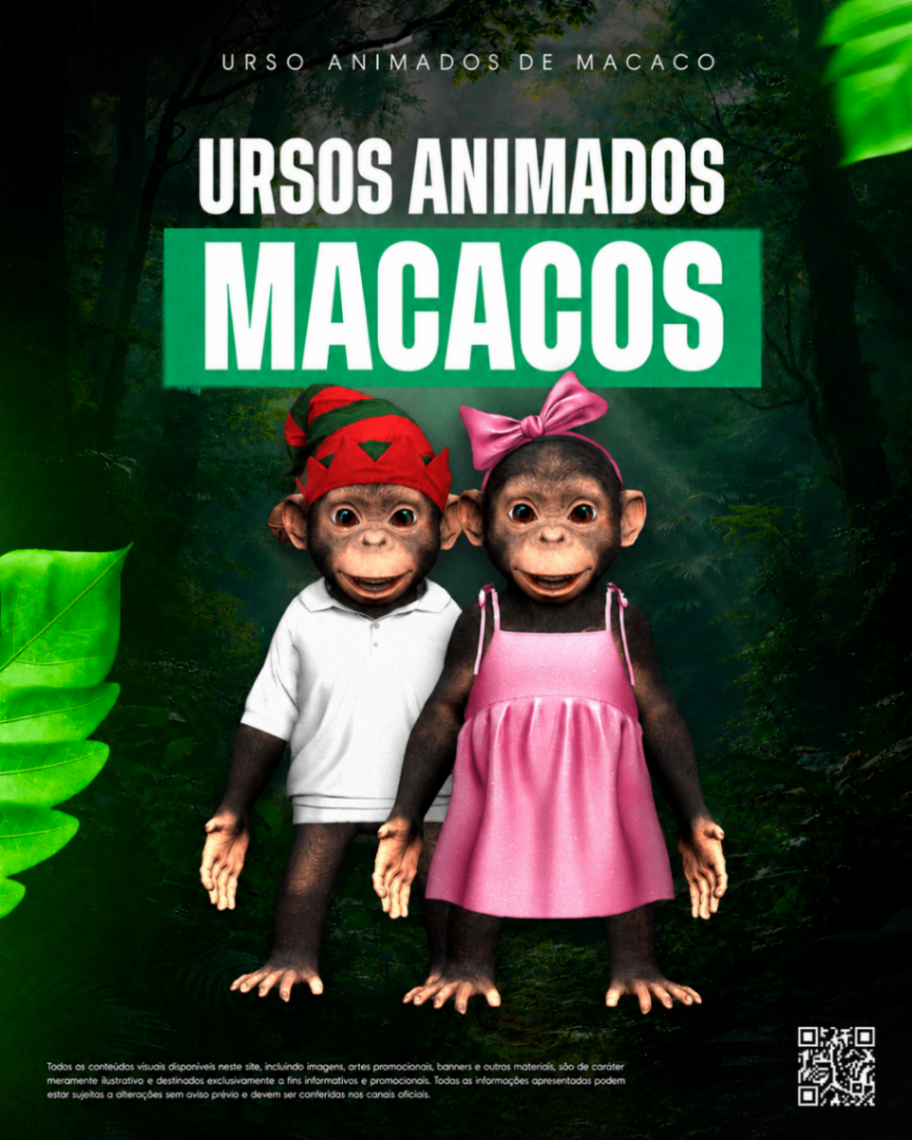 PACOTE ANIMADO MACACO E MACACA