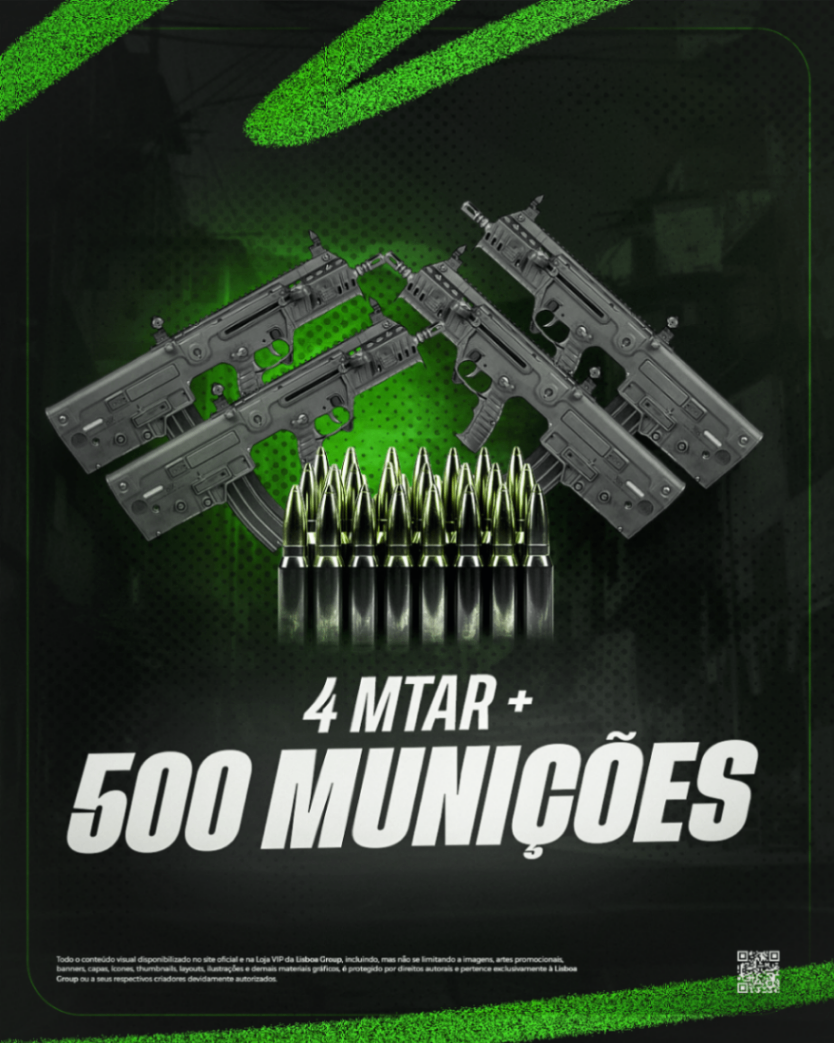 4 Mtar + 500 Munições