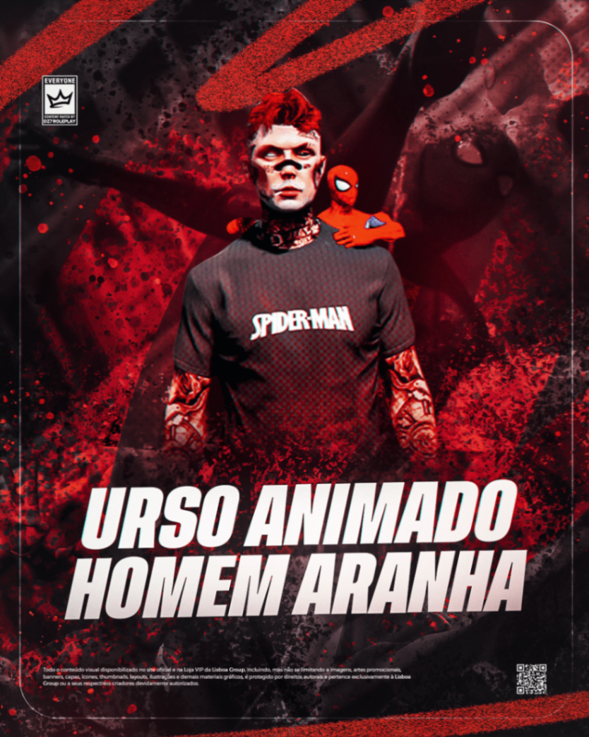 URSO ANIMADO HOMEM ARANHA